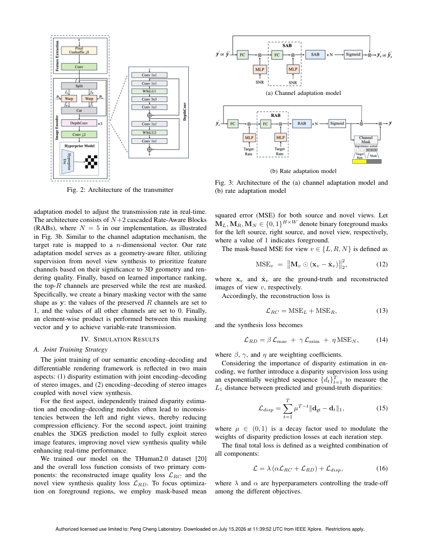 Generalizable Pixel-wise 3D Gaussian Splatting enabled Joint Semantic-Channel Coding 关键结果页