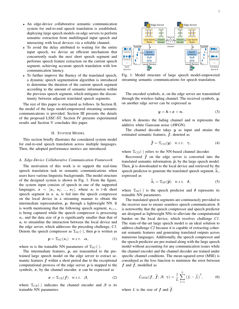 Large Model Empowered Streaming Speech Semantic Communications 架构/方法页