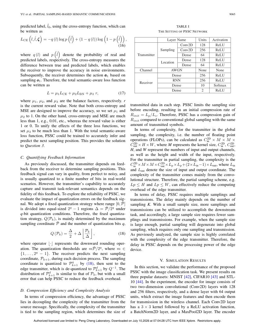 Partial Sampling-Based Semantic Communications 关键结果页