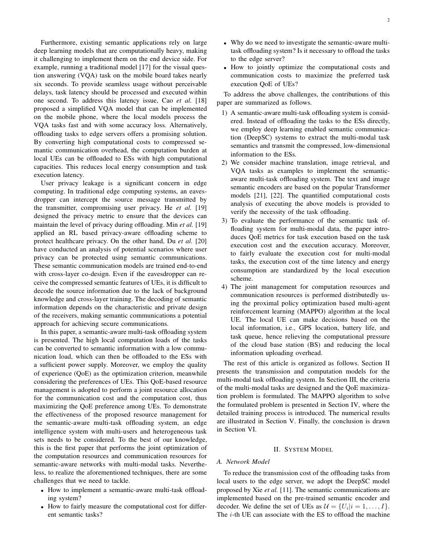 Resource Optimization for Semantic-Aware Networks With Task Offloading 架构/方法页