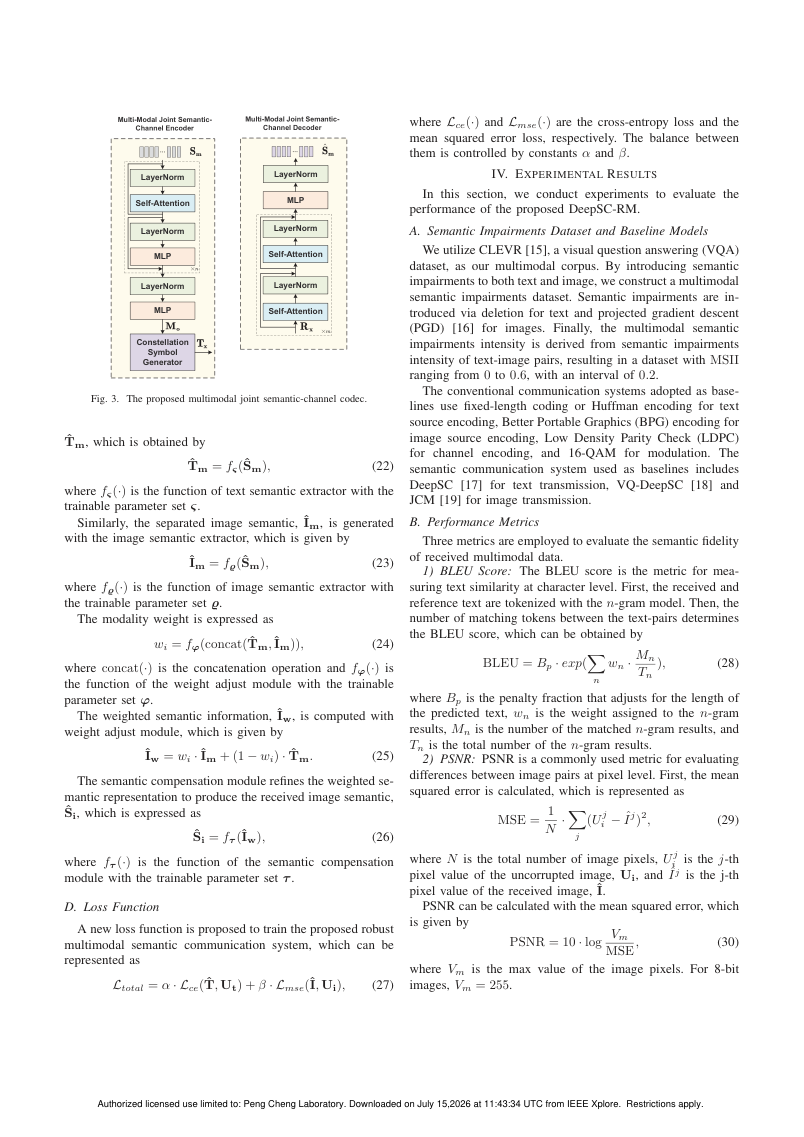 Robust Multimodal Semantic Communications with Semantic Fusion and Compensation 关键结果页