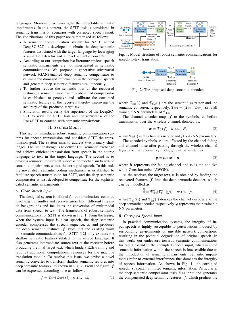 Robust Semantic Communications for Speech Transmission 架构/方法页