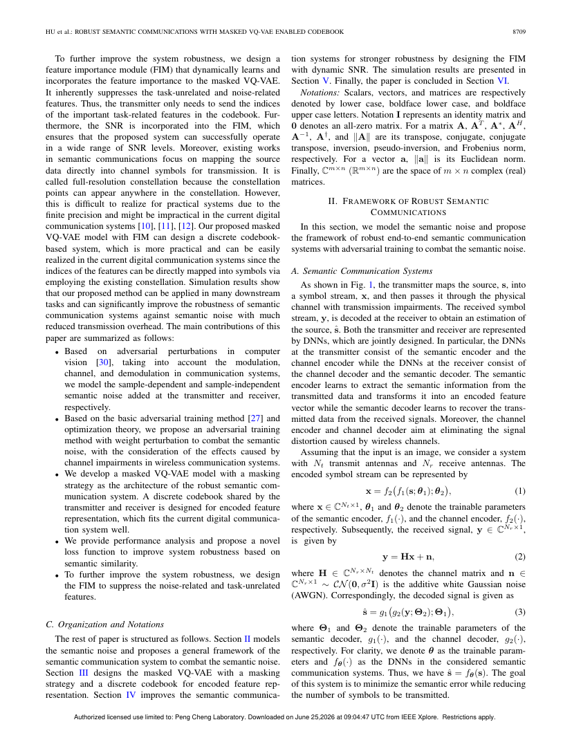 Robust Semantic Communications With Masked VQ-VAE Enabled Codebook 架构/方法页