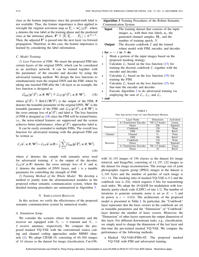 Robust Semantic Communications With Masked VQ-VAE Enabled Codebook 关键结果页
