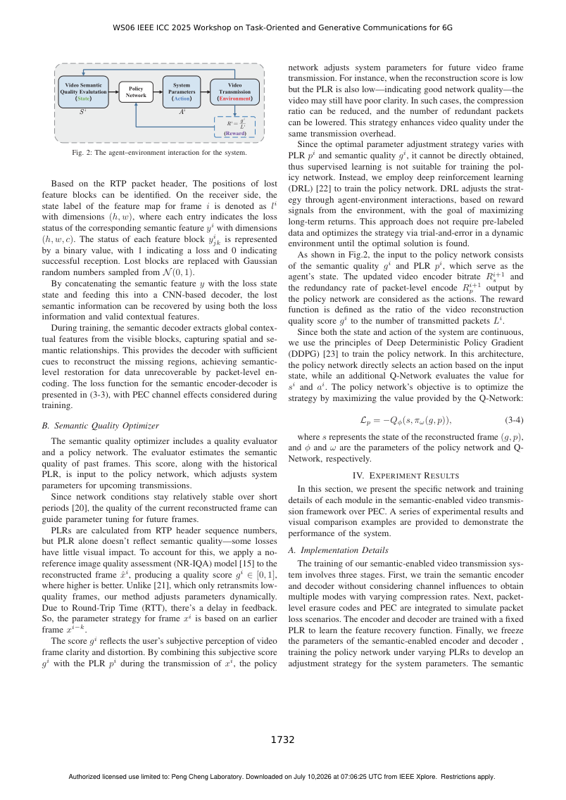 Semantic-Enabled Video Transmission over Packet Erasure Channel 关键结果页